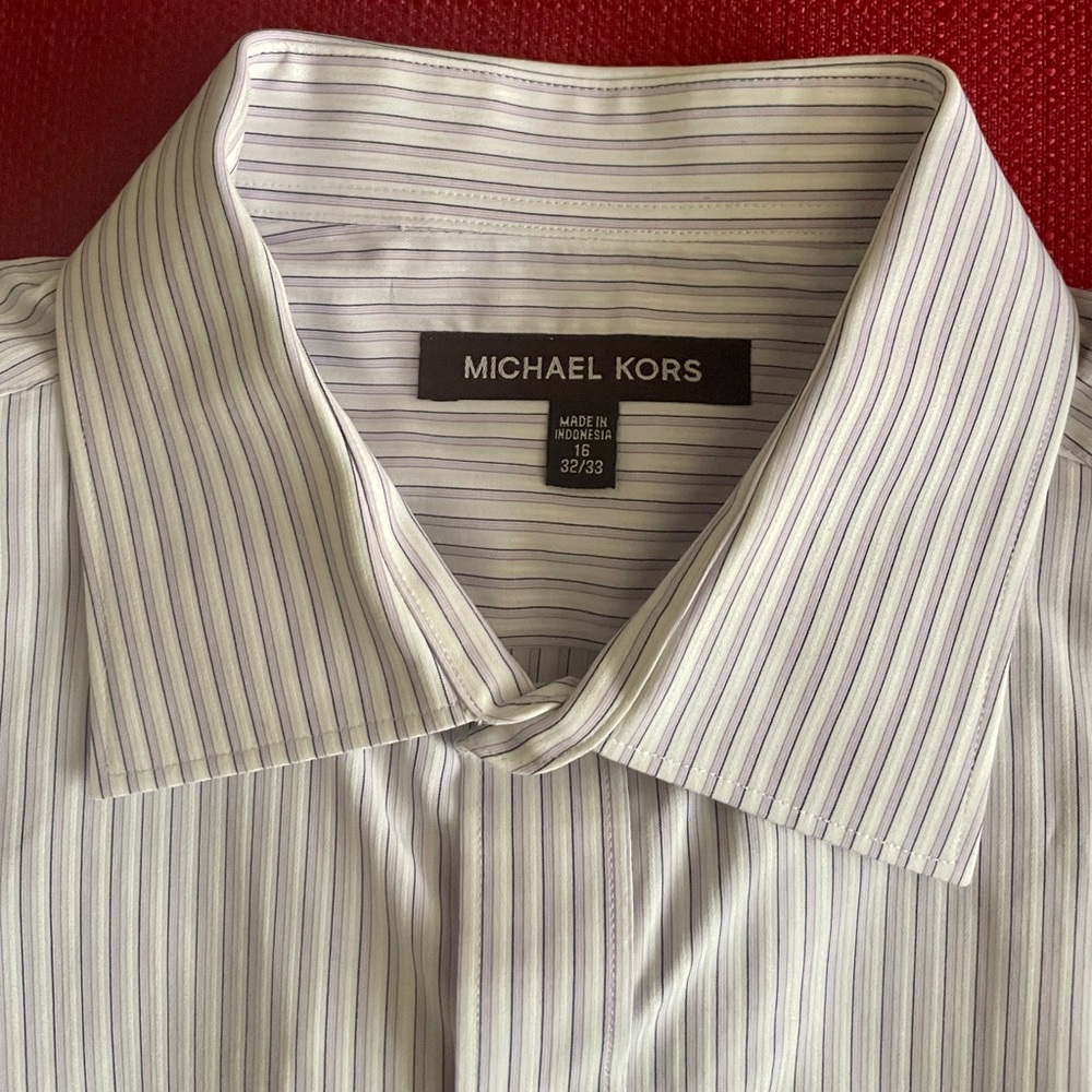 Michael Kors Cuffed Dress Shirt 16 32/33